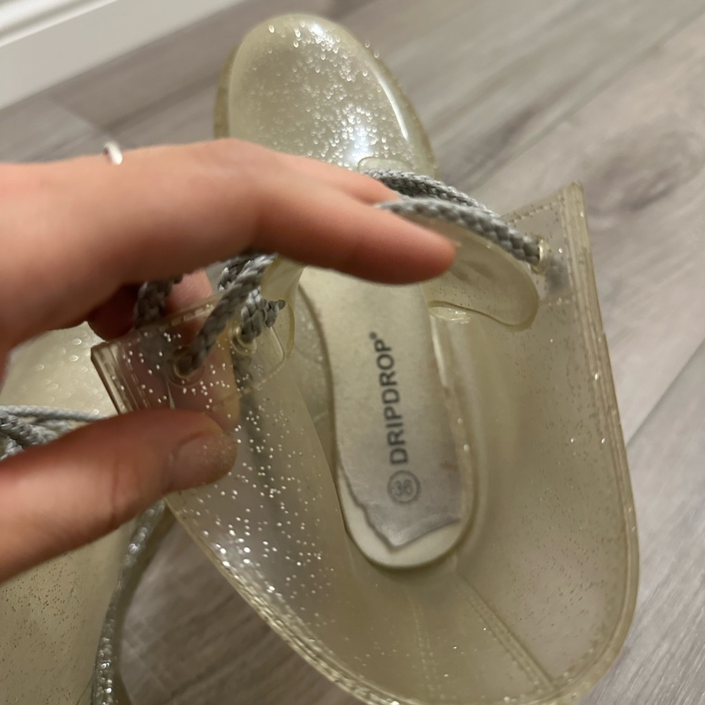 See through glittery rain boots